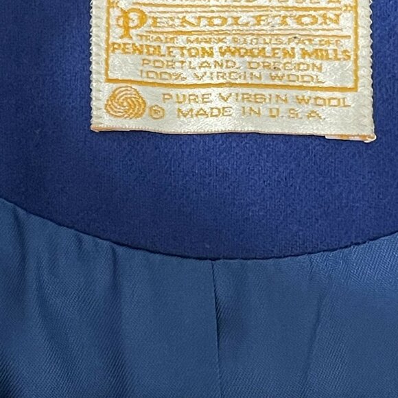 Pendleton Womens Blue Wool Blazer Size 8 V Neck 2 Button - Picture 4 of 6
